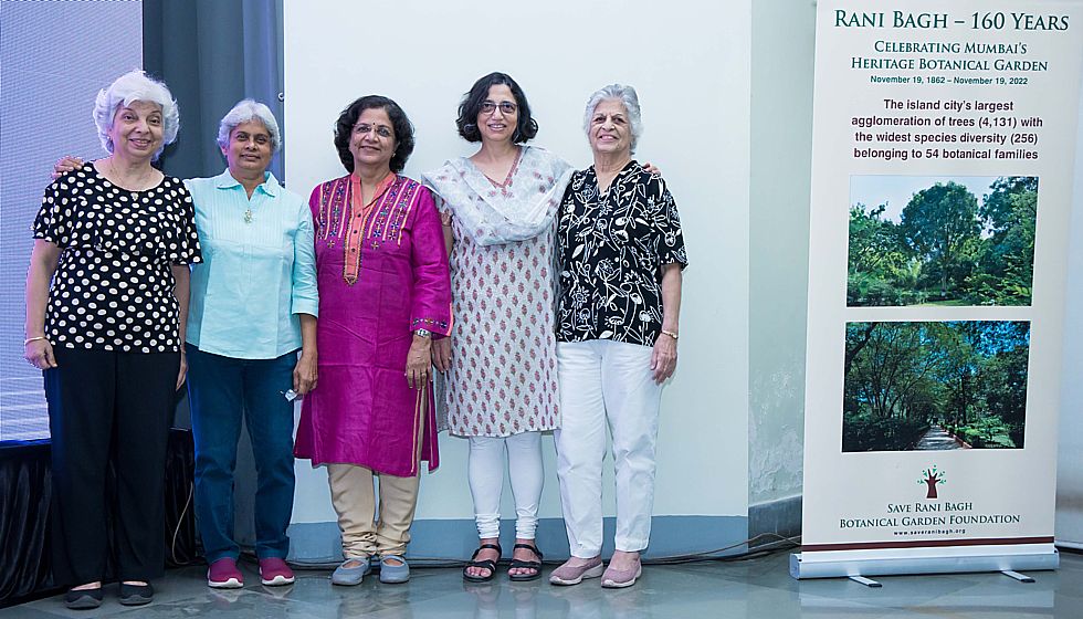 5 trustees at the 160-year commemorative function - from left Katie Bagli, Shubhada Nikharge, Sheila Tanna, Hutokshi Rustomfram & Hutoxi Arethna